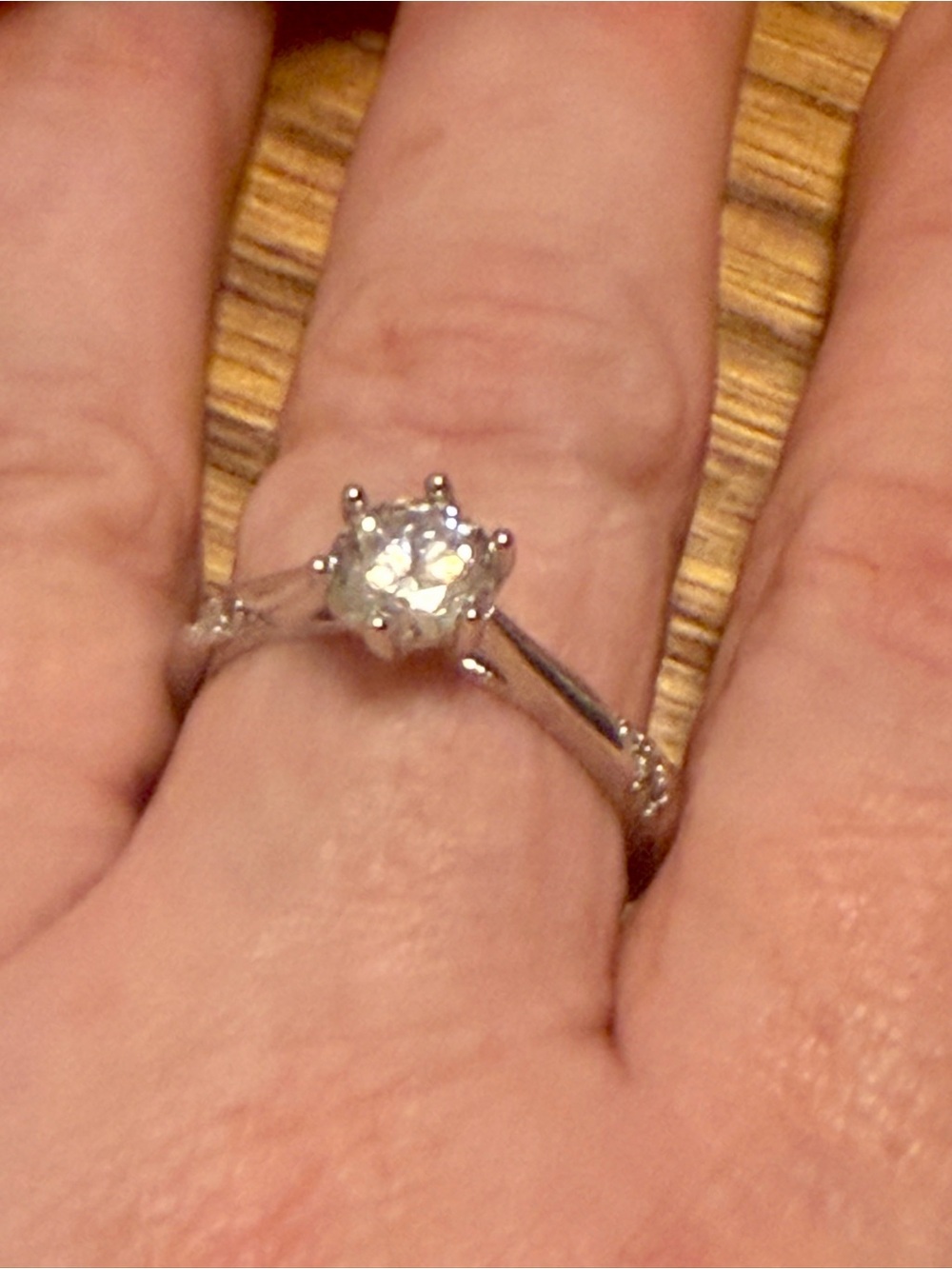 1 Ct Moissanite Solitaire Ring Size 8 | Adjustable S925 Sterling Silver Band